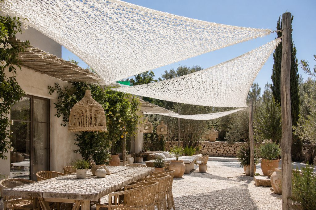 Filet de camouflage triangulaire Blanc