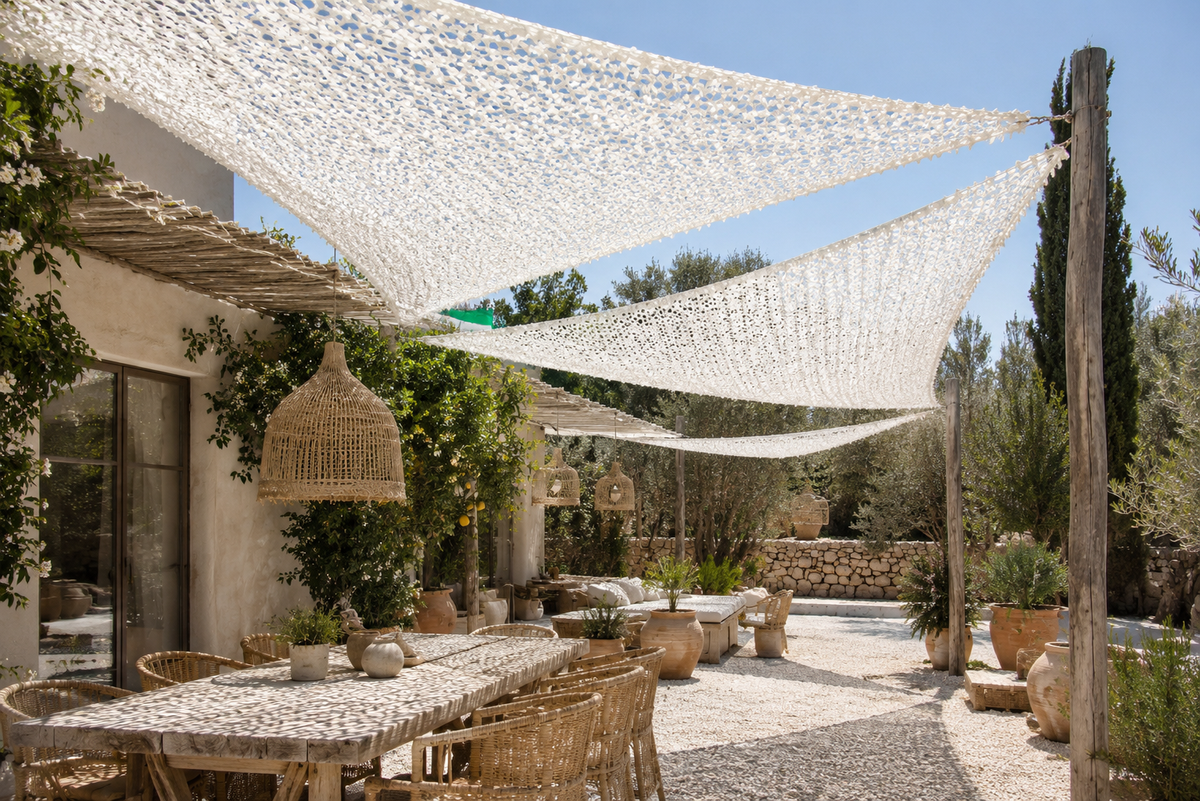 Filet de camouflage triangulaire Blanc