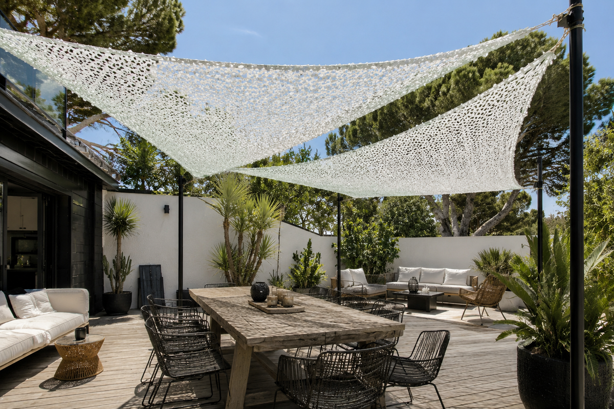 Filet de camouflage triangulaire Blanc